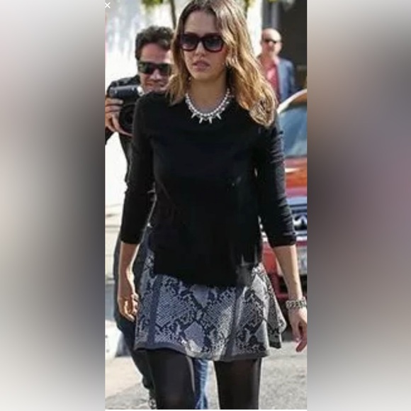 DVF DIANE VON FURSTENBURG grey python snake skirt sz M - Picture 14 of 16